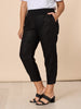 Sarah Linen Pleat Hem Pant - Black RC&CO