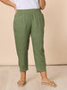 Sarah Linen Pleat Hem Pant - Khaki RC&CO