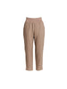 Sarah Linen Pleat Hem Pant - Mocha