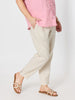 Sarah Linen Pleat Hem Pant - Natural