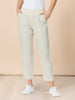 Sarah Linen Pleat Hem Pant - Natural