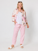 Sarah Linen Pleat Hem Pant - Pale Pink