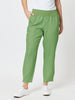 Sarah Linen Pleat Hem Pant - Fern