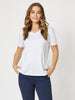 Cotton V - Neck - T-shirt - White