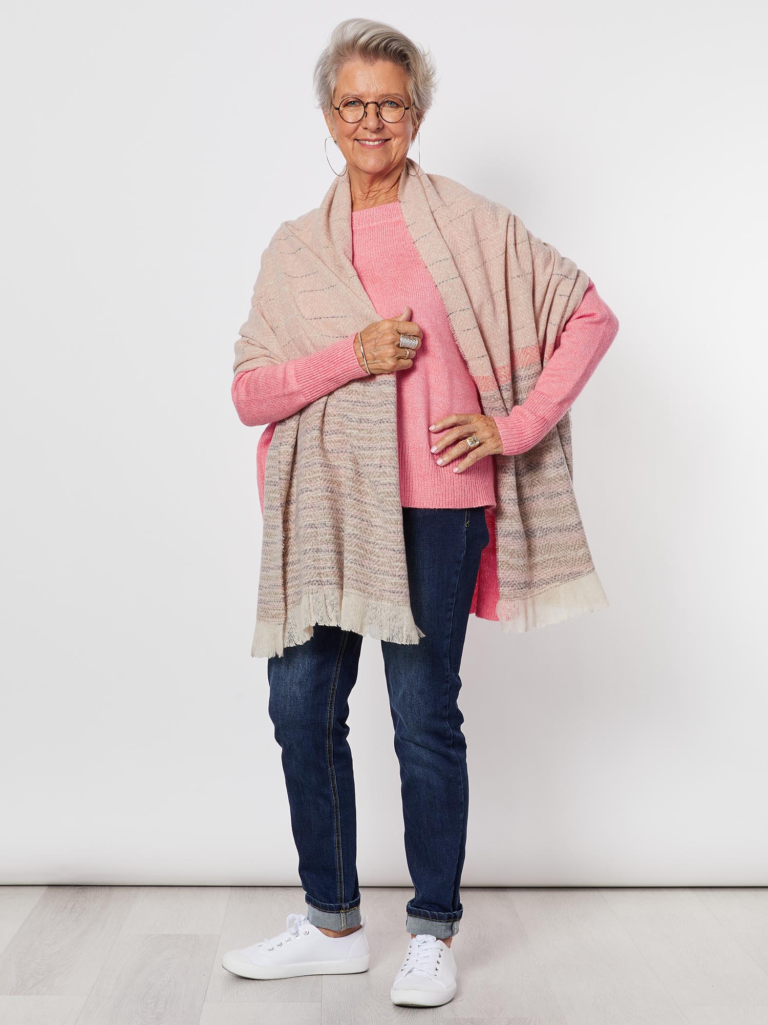 Logan Printed Scarf - Natural