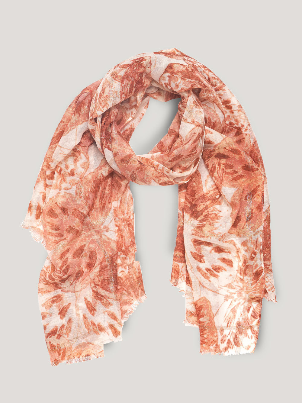 Flutterby Printed Scarf - Rust