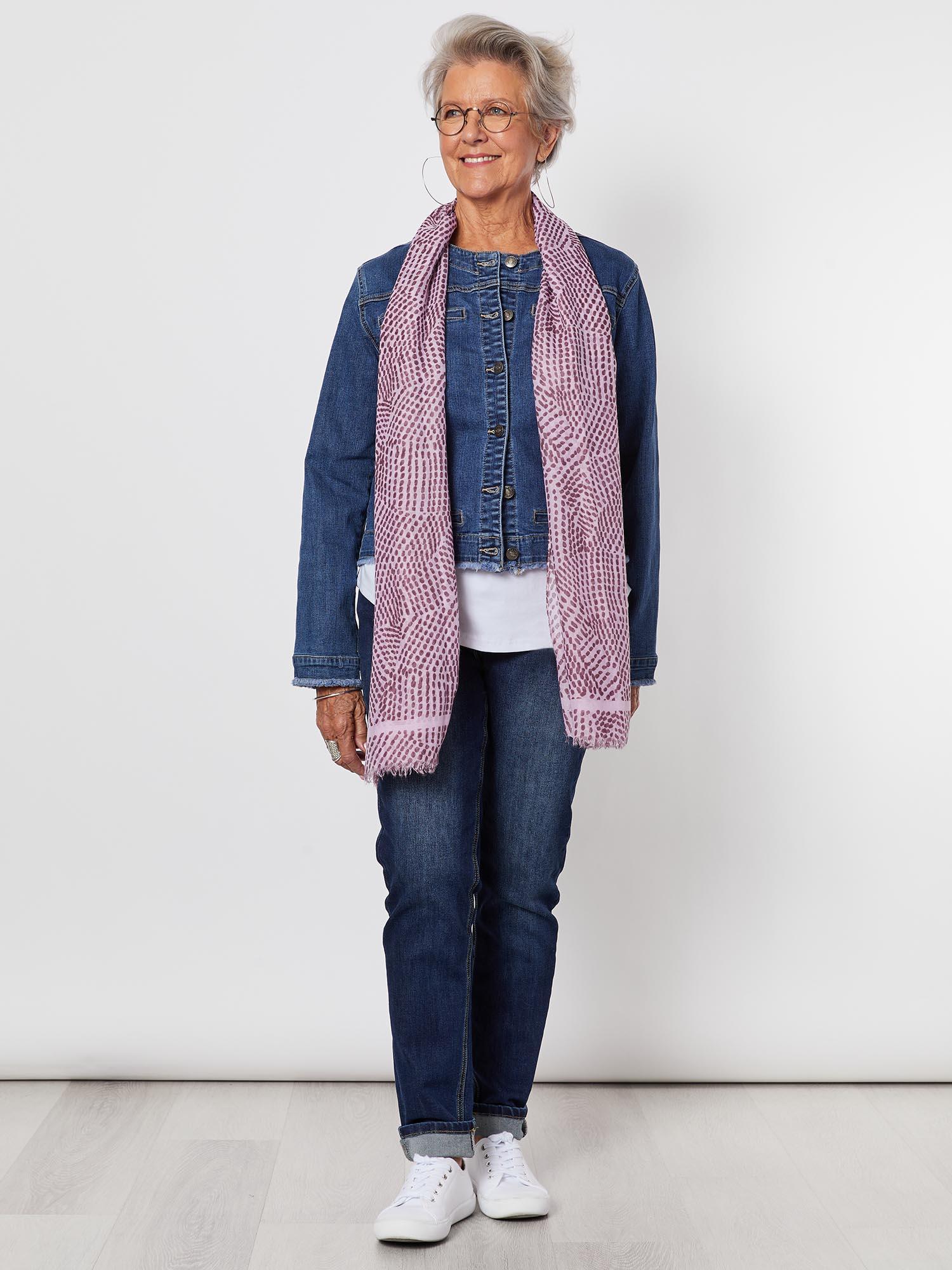 Droplets Printed Scarf - Berry