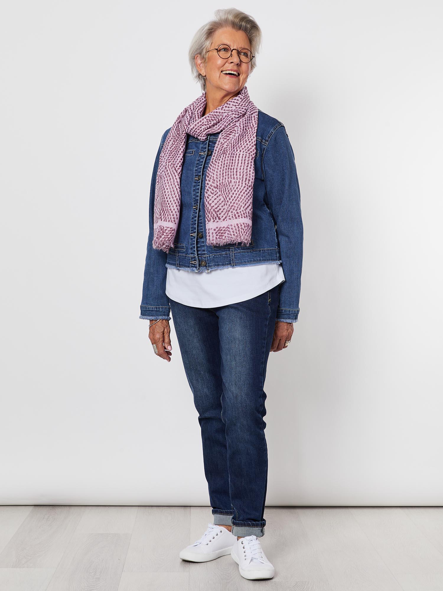 Droplets Printed Scarf - Berry