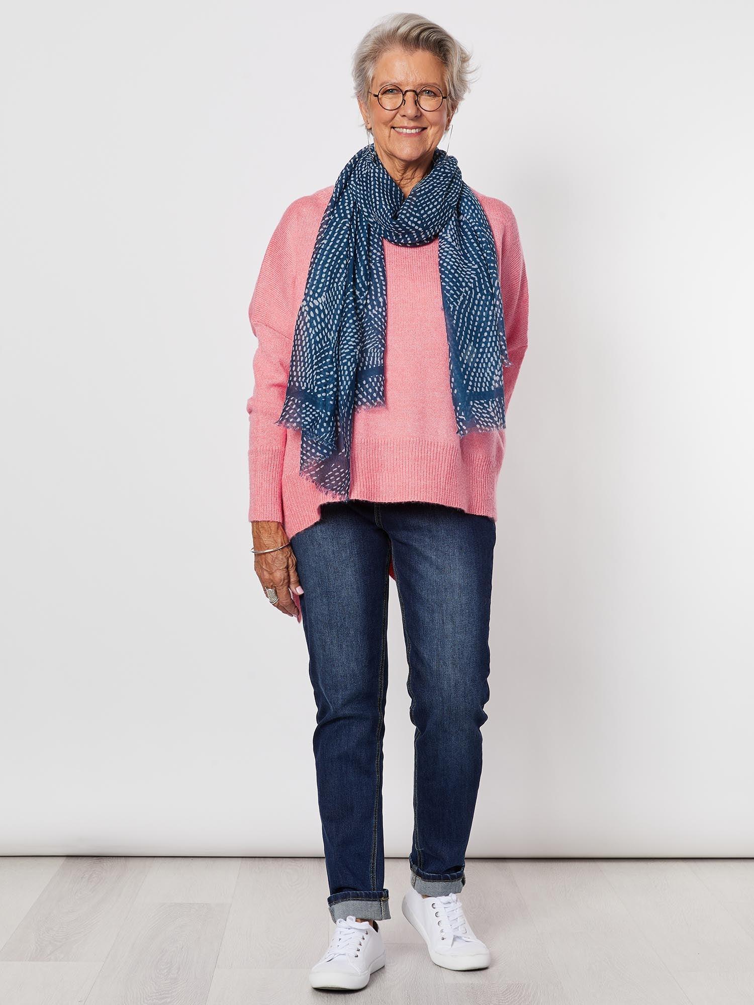 Droplets Printed Scarf - Blue