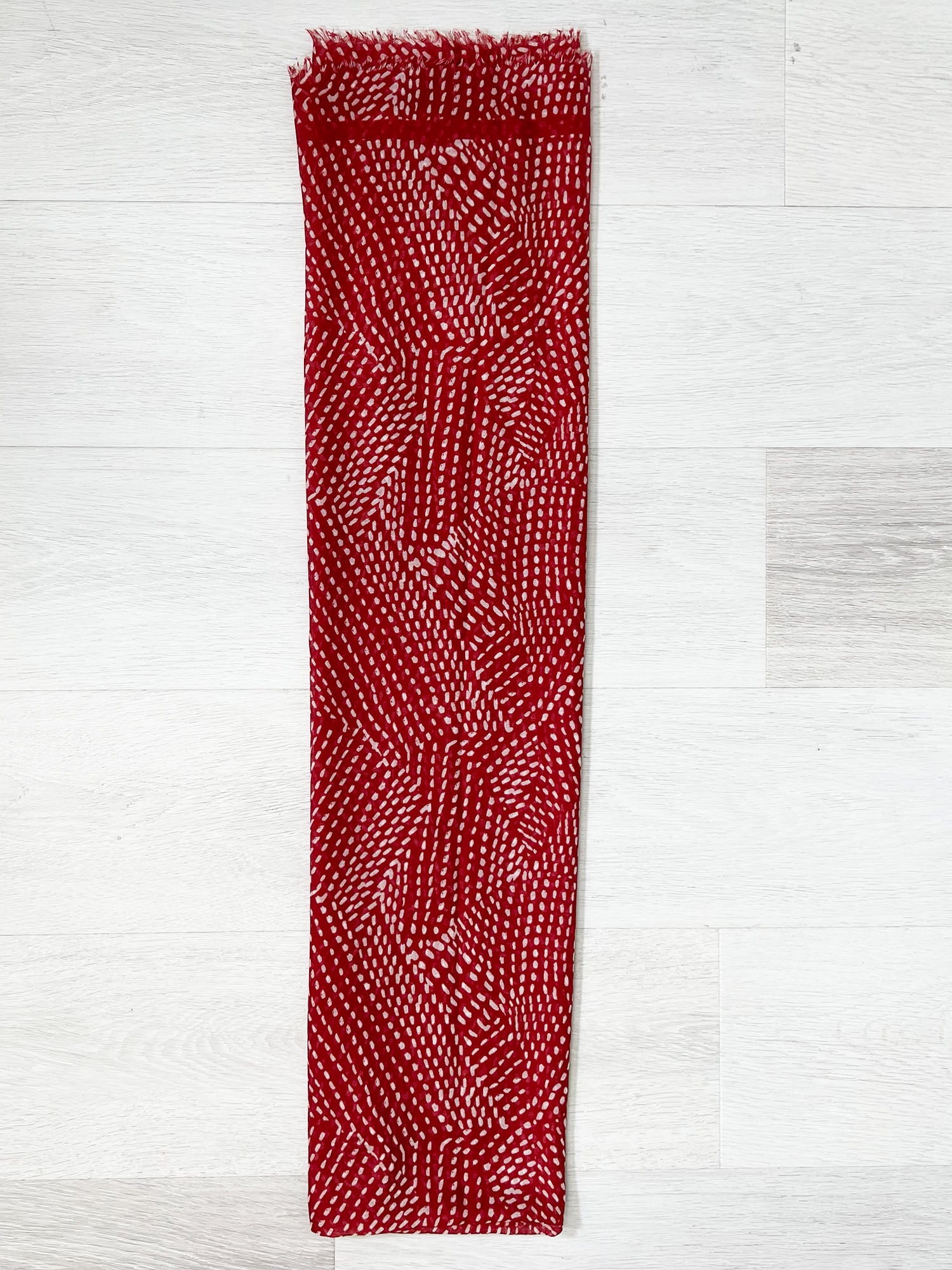 Droplets Printed Scarf - Red