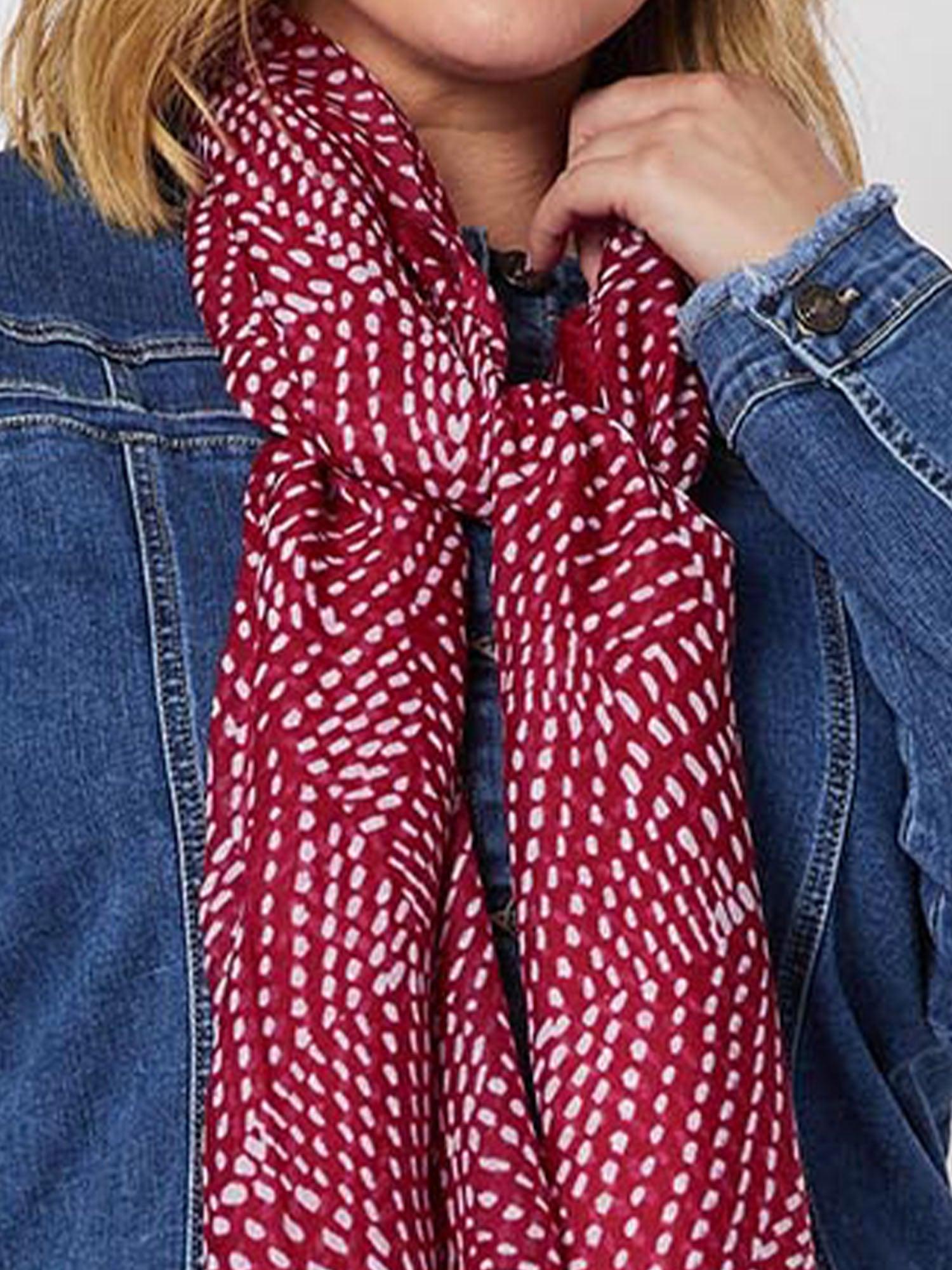 Droplets Printed Scarf - Red