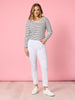 LA Distressed Pull On Stretch Denim Jean - White