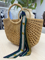Scarf Trim Tote Bag - Natural
