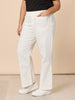 Carpenter Stretch Wide Leg Pull On Denim Jean - Ivory