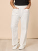 Carpenter Stretch Wide Leg Pull On Denim Jean - Ivory