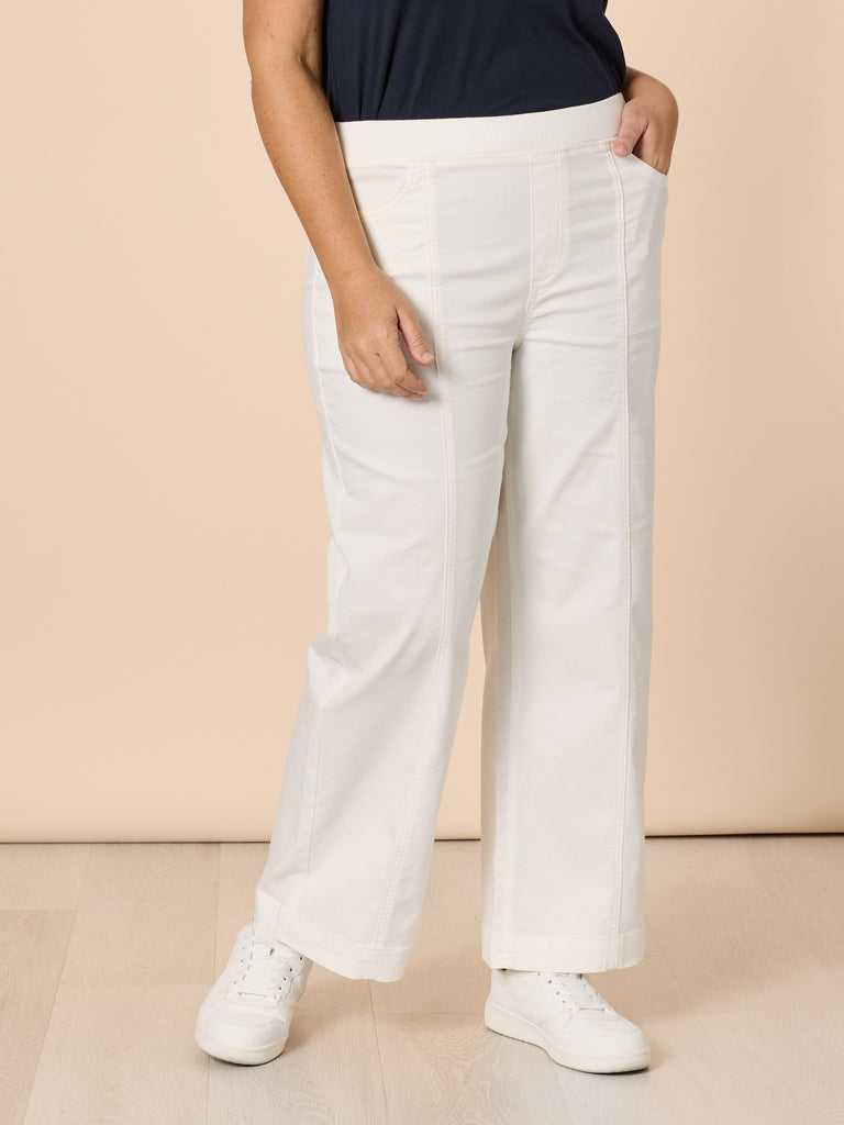 Charli Wide Leg Denim Jean - Ivory RC&CO