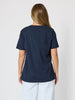 Cotton V Neck  T-shirt - Navy