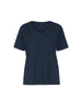 Cotton V Neck  T-shirt - Navy