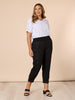 Sarah Linen Pleat Hem Pant - Black RC&CO