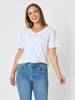 Cotton V  Neck T-shirt - White