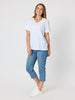 Cotton V  Neck T-shirt - White