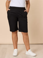 Santorini Cotton Pull On Short - Black