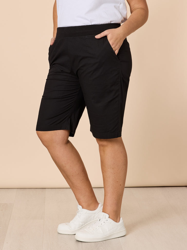 Santorini Cotton Pull On Short - Black rc&co