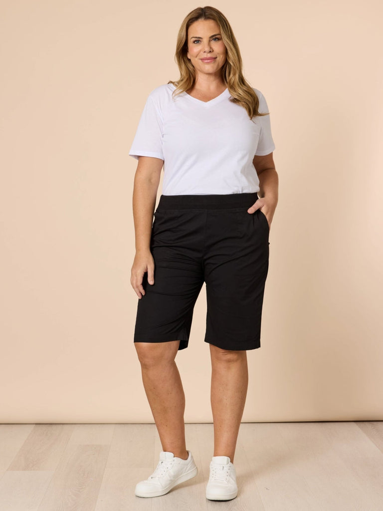 Santorini Cotton Pull On Short - Black rc&co