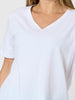 Cotton V  Neck T-shirt - White