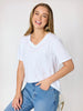 Cotton V  Neck T-shirt - White