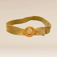 THREADZ CIRCLE BUCKLE BELT - Natural
