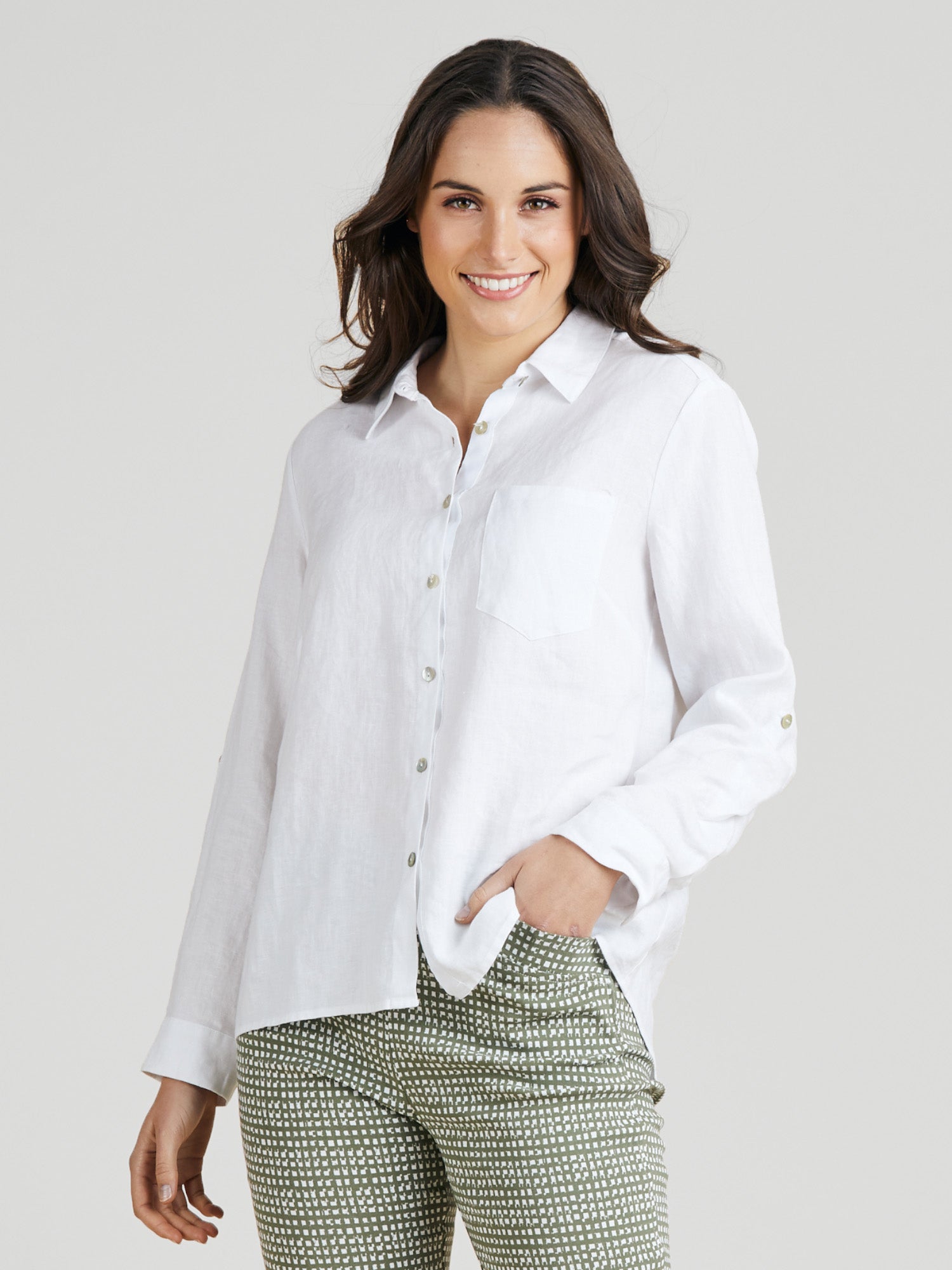 Classic White Linen Shirt - White
