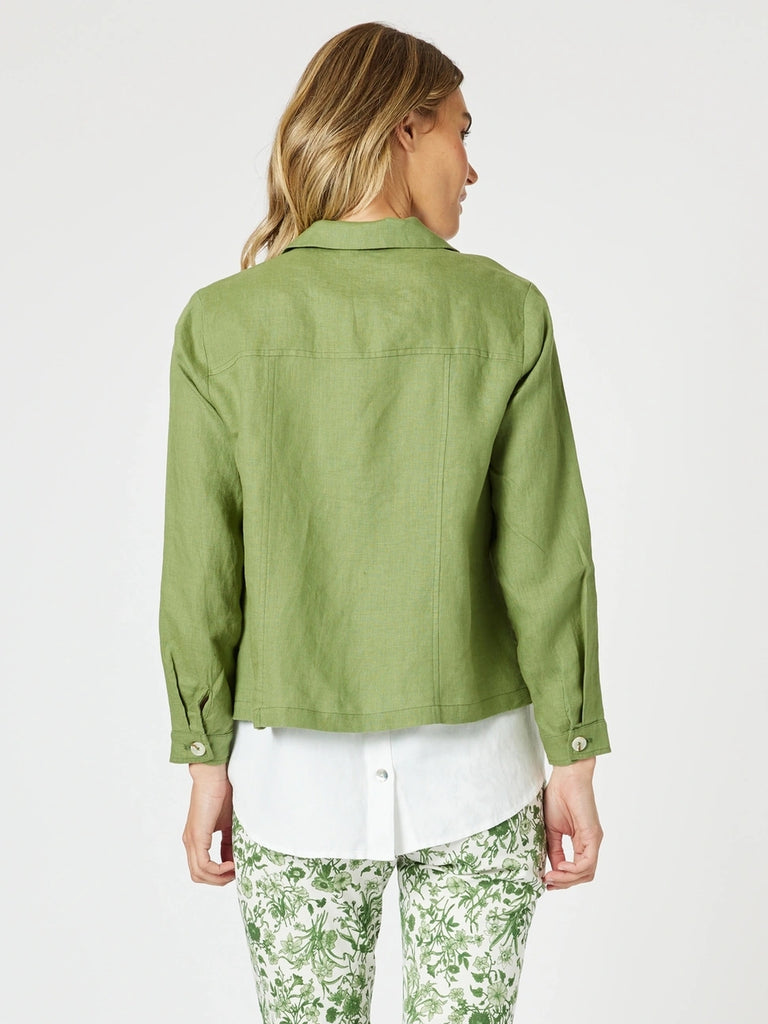 Danielle Linen Jacket - Basil rc&co