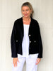 Danielle Linen Cropped Blazer - Black
