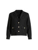 Danielle Cropped Linen Blazer - Black
