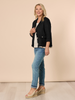 Danielle Cropped Linen Blazer - Black