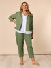 Sarah Linen Pleat Hem Pant - Khaki RC&CO
