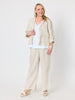 Danielle Cropped Linen Blazer - Natural