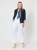 Danielle Cropped Linen Blazer - Navy