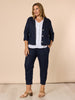 Danielle Linen Cropped Blazer - Navy RC&CO