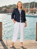 Lara Linen Wide Leg Pant - White