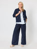 Danielle Cropped Linen Blazer - Navy