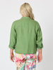 Danielle Cropped Linen Blazer - Fern