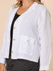 Danielle Linen Cropped Blazer - White RC&CO