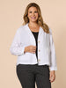 Danielle Linen Cropped Blazer - White RC&CO