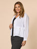 Danielle Linen Cropped Blazer - White RC&CO