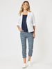 Danielle Linen Cropped Blazer - White