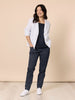 Cherry Print Slim Leg Pant - Navy/White rc&co