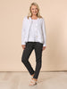 Danielle Linen Cropped Blazer - White RC&CO