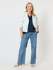 Danielle Cropped Linen Blazer - White